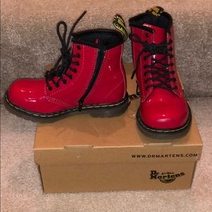 Dr. Martens toddler size 9 red combat boots EUC